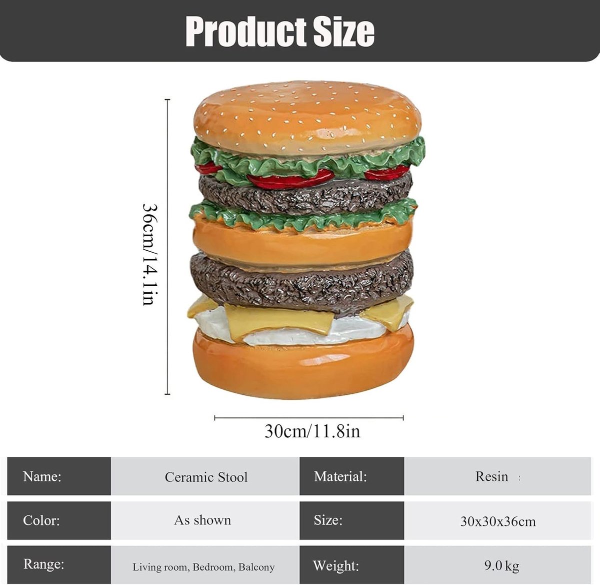 Decorative Resin Corn Stool, Imitation Food Cone Ice Donuts for Shoes Low Stool, Pineapple Burger Ties Living Room - ShopVlot