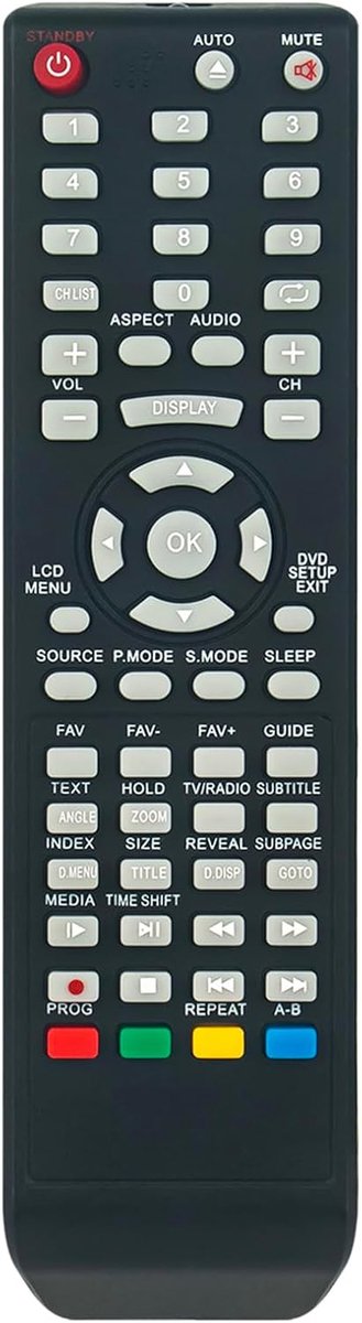 ALLIMITY Remote control replacement suitable for DENVER TECHNOSTAR VD TECH TQL1512VD001 TQL19R1VD001 TQL28R1VD001 - ShopVlot