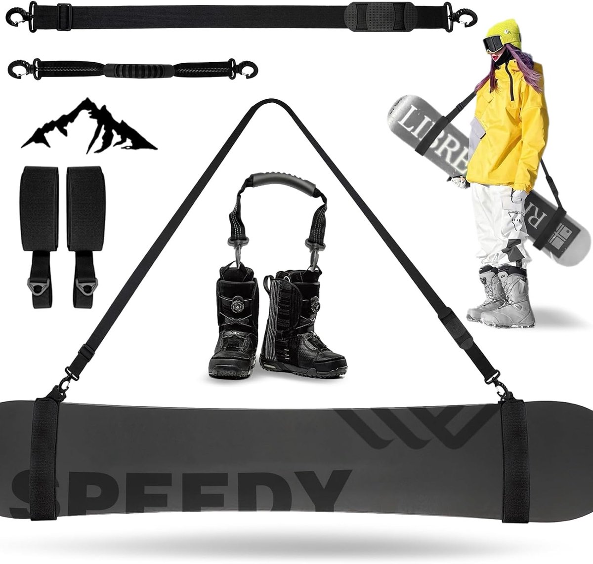 Pack of 2 Shoulder Straps for Skiing, Ski and Hiking Straps, Adjustable Padded Ski Carriers, Ski Accessories for - ShopVlot