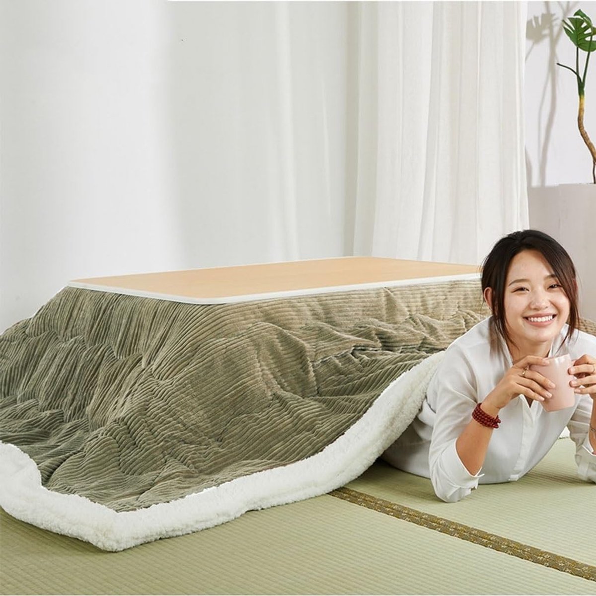 Verwarmingstafel in Japanse stijl Kacheltafel Verwarmingstafel Kamertafel Tatami Theetafel Kang Tafel Winterverwarming - ShopVlot
