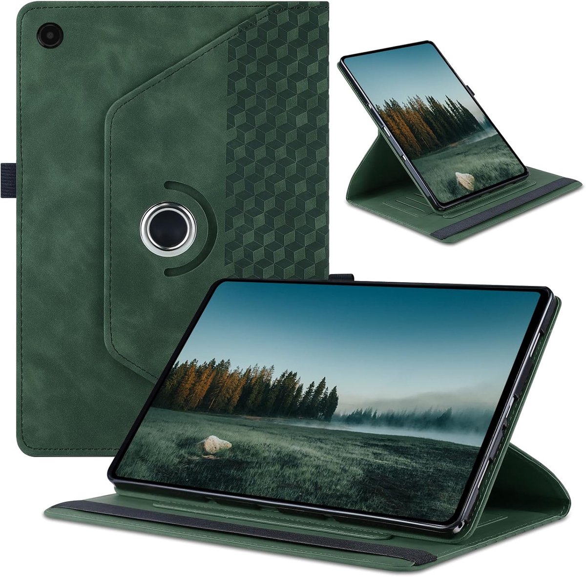 CASAFUNY Hoes voor Samsung Galaxy Tab A9 Plus tablet beschermhoes multi-hoek standaard cover case, groen - ShopVlot
