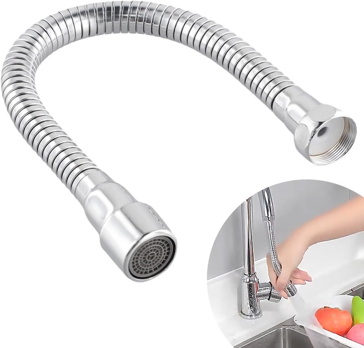 STOAT® Water tap extension. 30cm Made of stainless steel 304. Fixable direction.Convenient for brushing teeth and - ShopVlot
