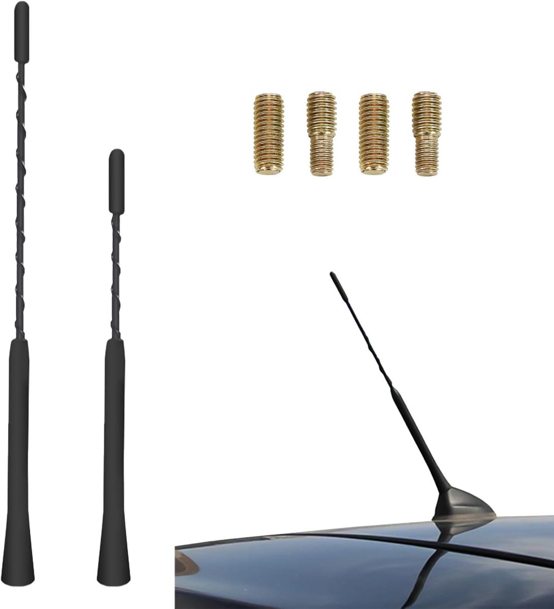 Auto antenne 22,5cm & 28cm - Universele radio antenne - Verbeterde signaalontvangst - Inclusief 4 bevestigingsschroeven - ShopVlot