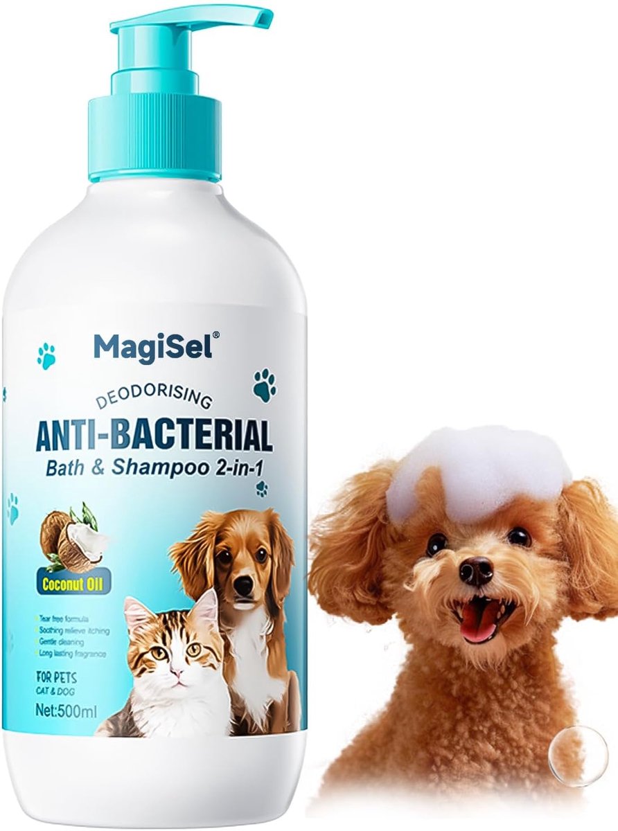 2-in-1 shampoo & conditioner 500 ml - kokosolie - verzacht en hydrateert - ideaal voor honden - ShopVlot