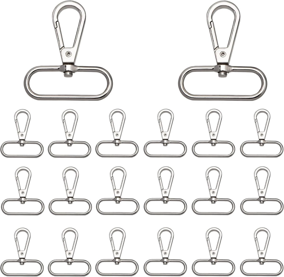 Karabijnhaken 38 mm - D-ringen van metaal - 360° draaibaar - Perfect voor tassen en ambachten - ShopVlot