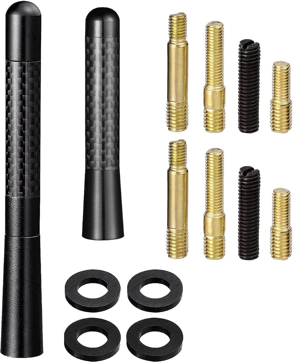 Auto antenne 8cm/12cm - zwart - universeel voor FM/AM - verbeterde radio-ontvangst - ShopVlot