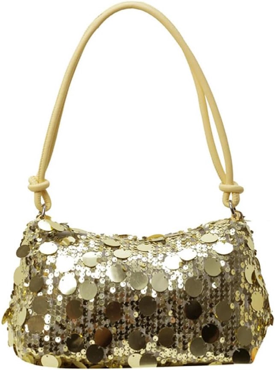 Glittertas schoudertas elegant - zilver/goud/zwart - grote capaciteit - perfect voor bruiloft - ShopVlot