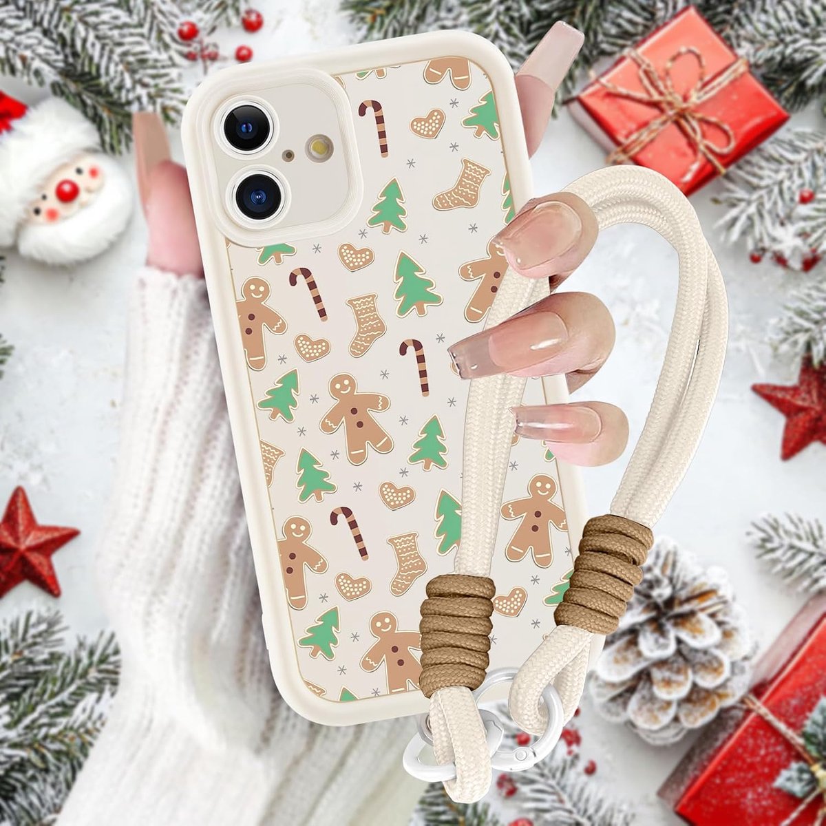 Mobiel hoesje 6,1 inch - kerstpatroon met meisje - zachte silicone - schokbestendig en stijlvol - ShopVlot
