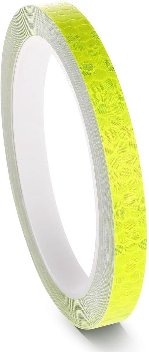Reflecterende Tape 10 mm x 8 m - Waterdichte PVC Waarschuwingsstrip voor Fietshelmen en Veiligheid bij Buitenactiviteiten