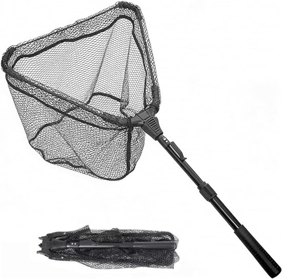 Schepnet 90 cm - opvouwbaar nylon - driehoekig frame - ideaal voor vijver en bootvissen - ShopVlot — afbeelding 4