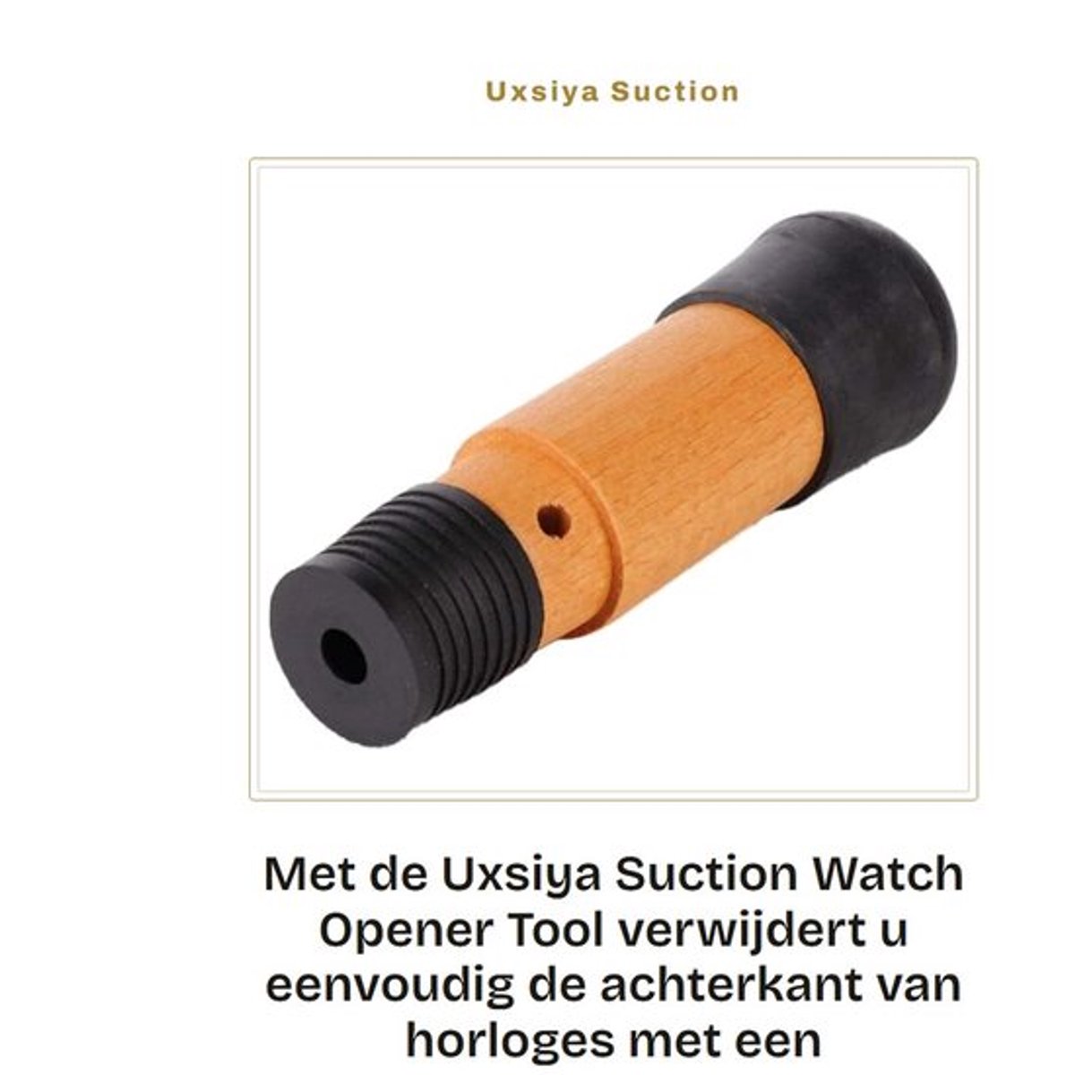 Horlogeopener - Schuifdeksel - Antislip rubberen punt - Hout - 10,5 cm - Veilig verwijderen van horlogekappen - Horloge Gereedschap