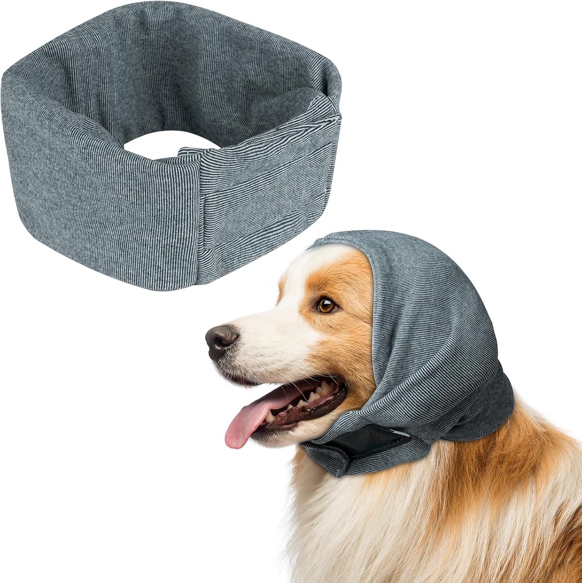 Oorkappen voor honden - verstelbaar - grijs - bescherming tegen geluid - ShopVlot