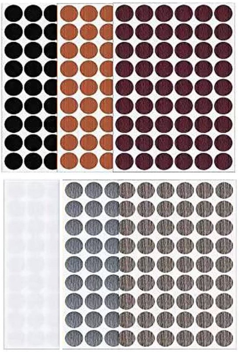 Schroefgatcovers 324 Stuks - Zelfklevende PVC Hoezen - Waterdicht - Anticorrosie - 21 mm Diameter - 10 Vellen - Gatstickers