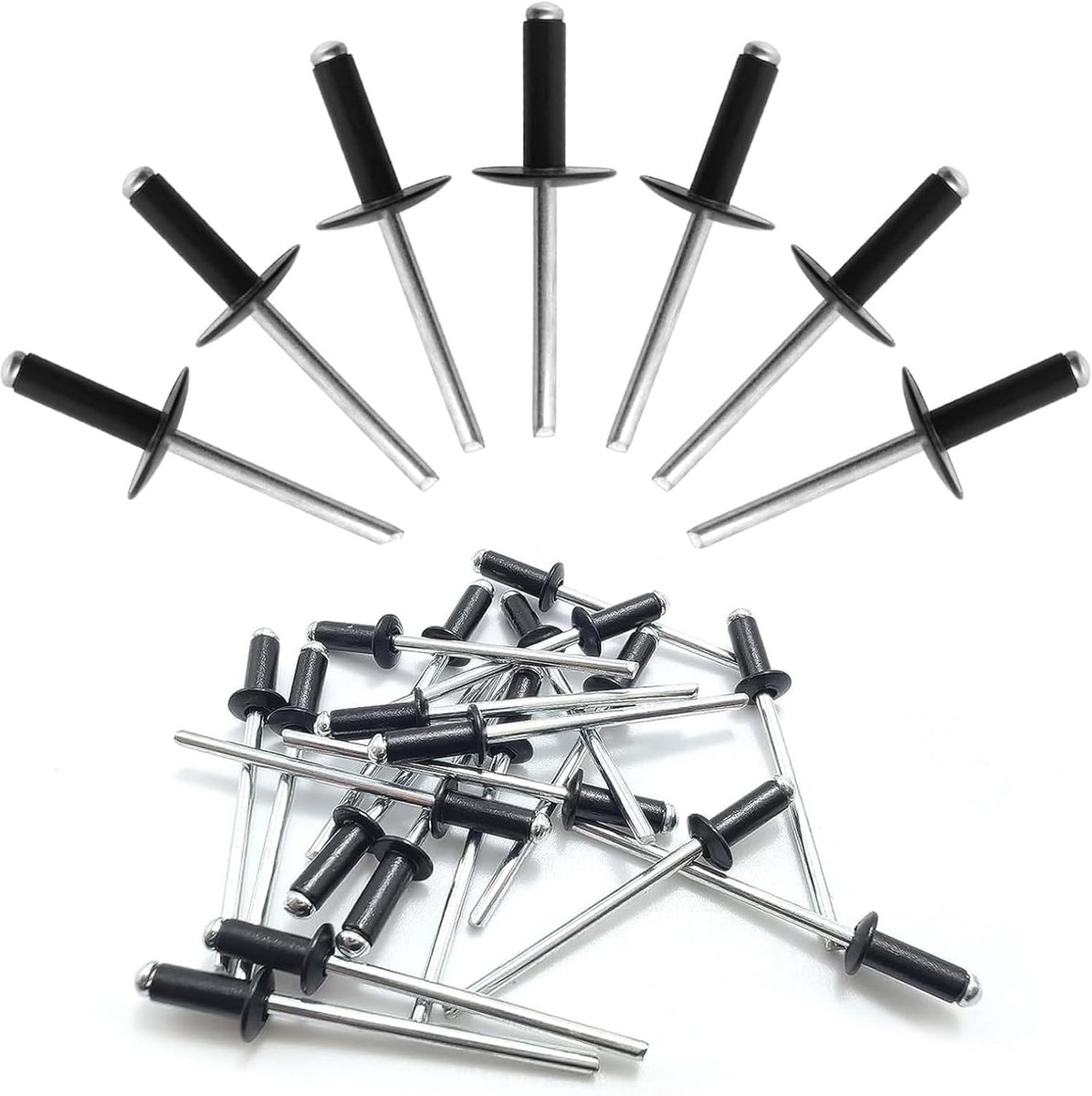 Aluminium Rivets M4.8 x 16 mm - Zwart - Hoge sterkte - Ideaal voor kentekenplaten en DIY - ShopVlot