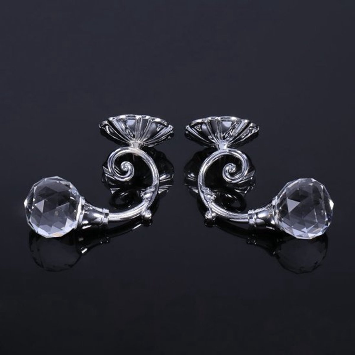 Gordijn Holdbacks 2 Stuks - Metalen/Kristal - Muur/Raam - Tieback/Houder - Retrostijl - Duurzaam Ontwerp - Gordijnhaken