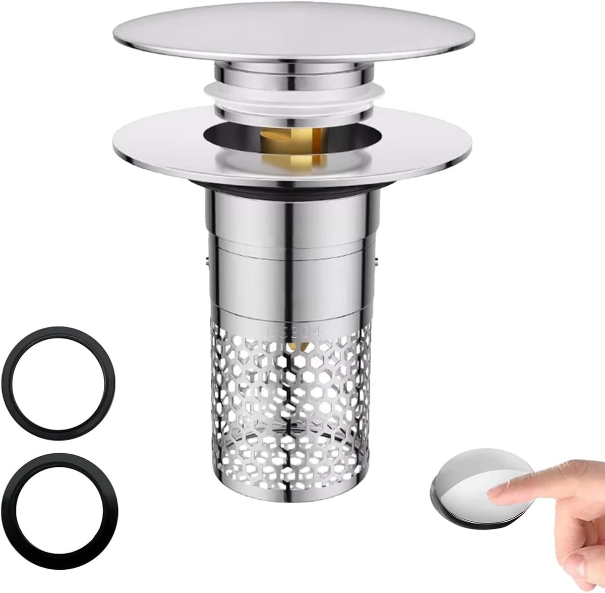 Afvoer Stopper 34-40mm - Verstelbaar - Twee-in-één ontwerp - Eenvoudig water vasthouden - ShopVlot
