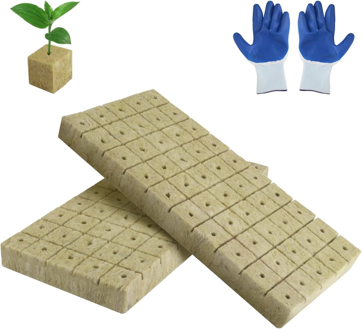 Rockwool Cube 100 stuks - 25 x 25 mm - steenwol - ideaal voor hydroponics en stekken - ShopVlot