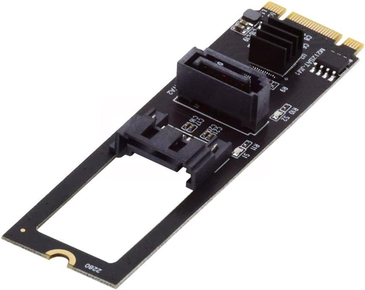 NGFF Key B+M PCI Express to SATA 3.0 6Gbps Dual Ports Vertical Horizontal Adapter Converter Hard Drive Expansion Card - ShopVlot