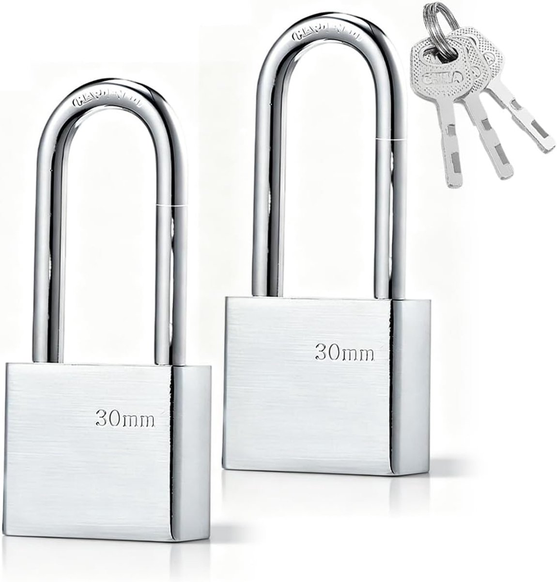 Veiligheidssloten set van 2 - sleutelslot 30 mm - hangslot met handvat - ideaal voor kluisjes en bagage - ShopVlot