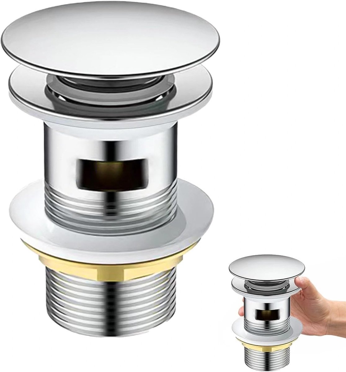 Wastafelafvoer G1 1.4 Inch - Universele Stop met Dichting - Roestvrij en Krasbestendig - Eenvoudig in Gebruik - ShopVlot