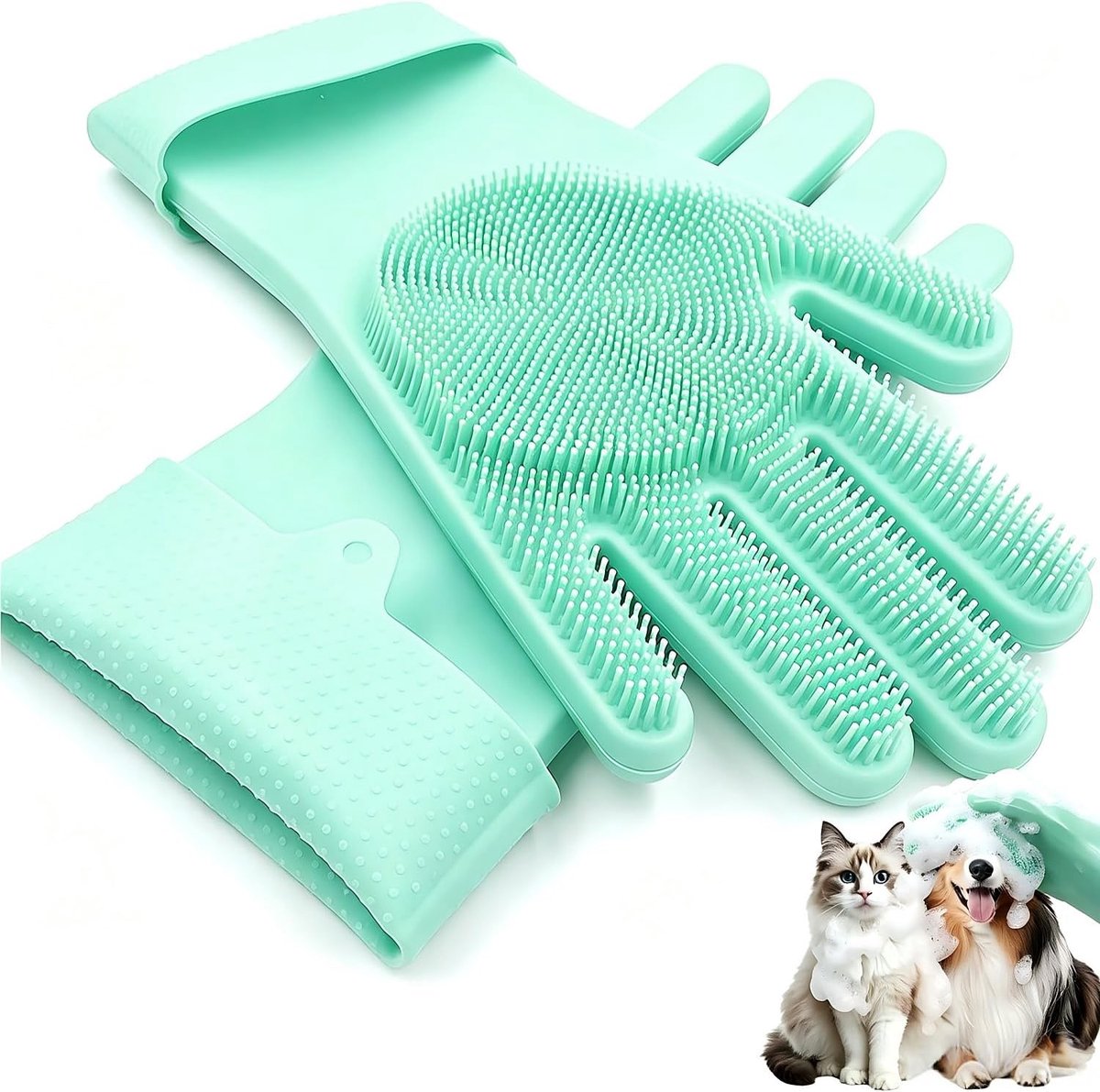 Hondenbaden scrubber handschoenen - zachte materialen - perfecte reiniging - ideaal voor verzorging - ShopVlot