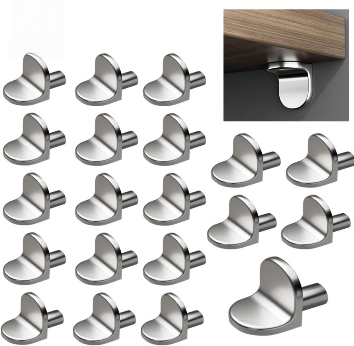 Plankdragers 50 x 5 mm - L-vormig - Zinklegering - Sterk en duurzaam voor boekenkasten - ShopVlot
