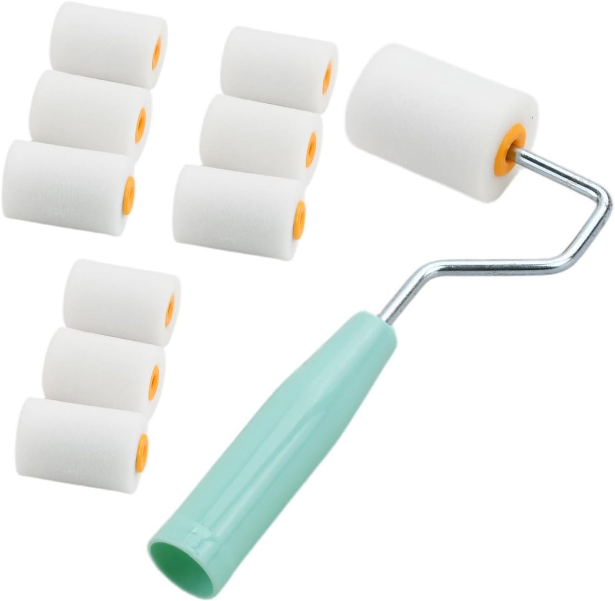 Verfrollers 10 stuks - 5 inch schuimverfroller - hoge dichtheid - gelijkmatig schilderen - ShopVlot