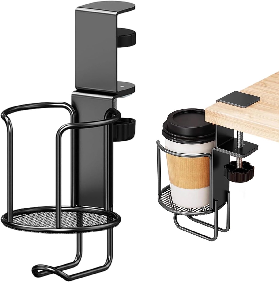 Cup holder tafel - verstelbaar met haak - anti-spil ontwerp - ideaal voor thuis en op kantoor - ShopVlot