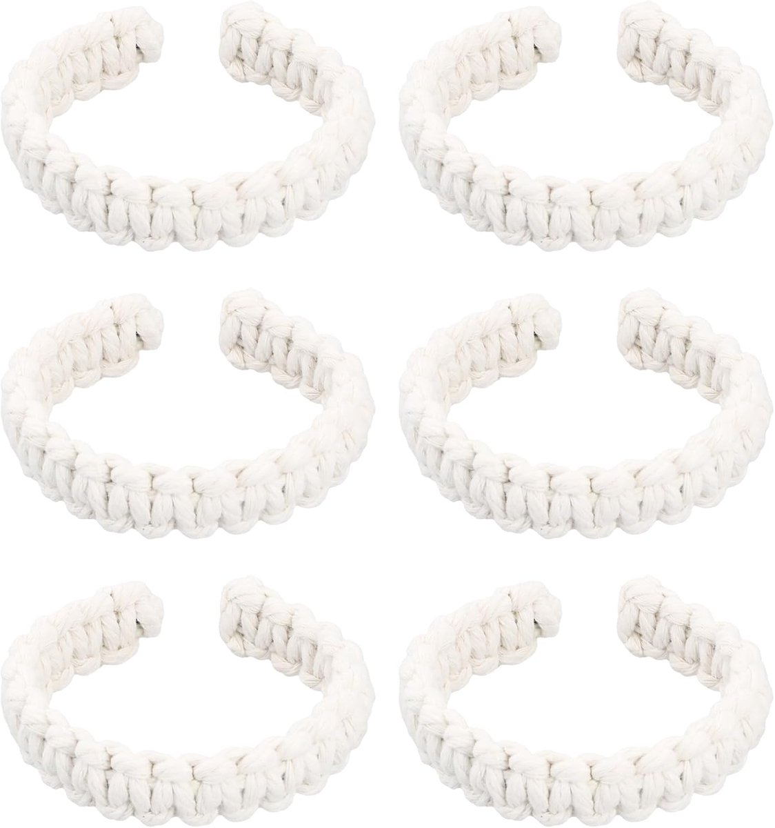 Gordijn touwtjes 6 stuks - Boho handgehaakt - Natuurlijk katoen - Rustieke raambekleding - ShopVlot