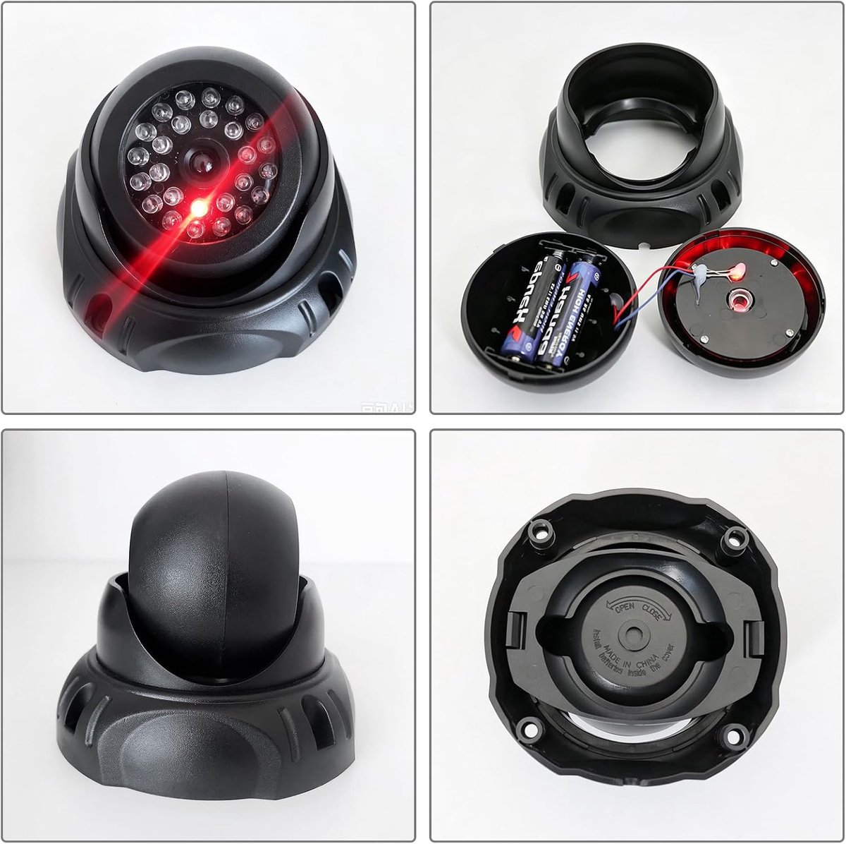 nepcamera 4 stuks - CCTV dummy camera - met rood knipperende led - verhoogt beveiliging - ShopVlot
