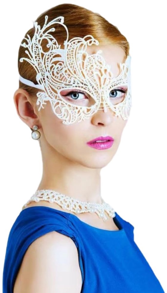 Masker voor dames - Venetiaans ontwerp - Kanten materiaal - Perfect voor Halloween - ShopVlot