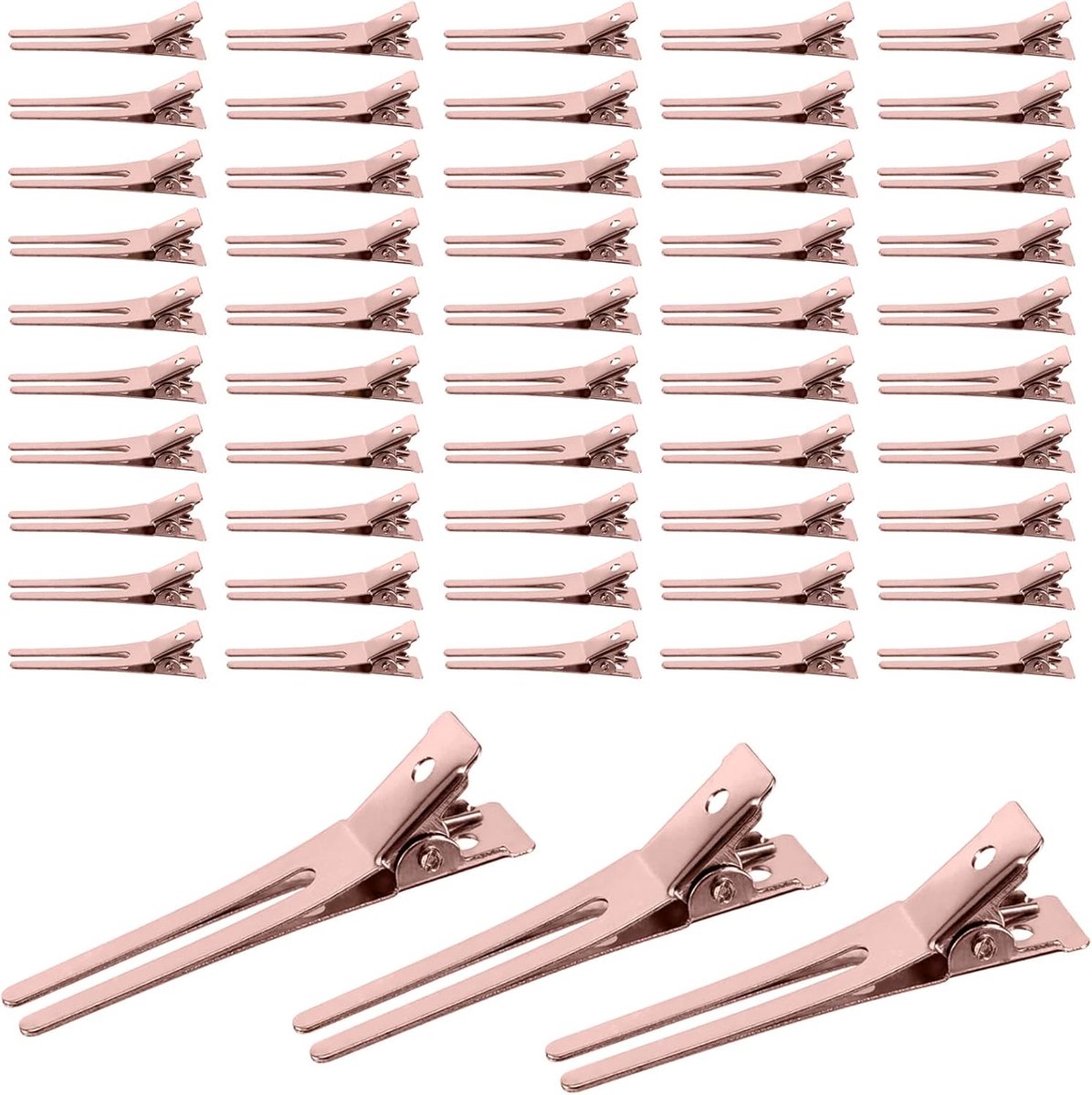 Haarspelden 50 stuks - metalen alligator clips - zilver - ideaal voor haarstyling - ShopVlot