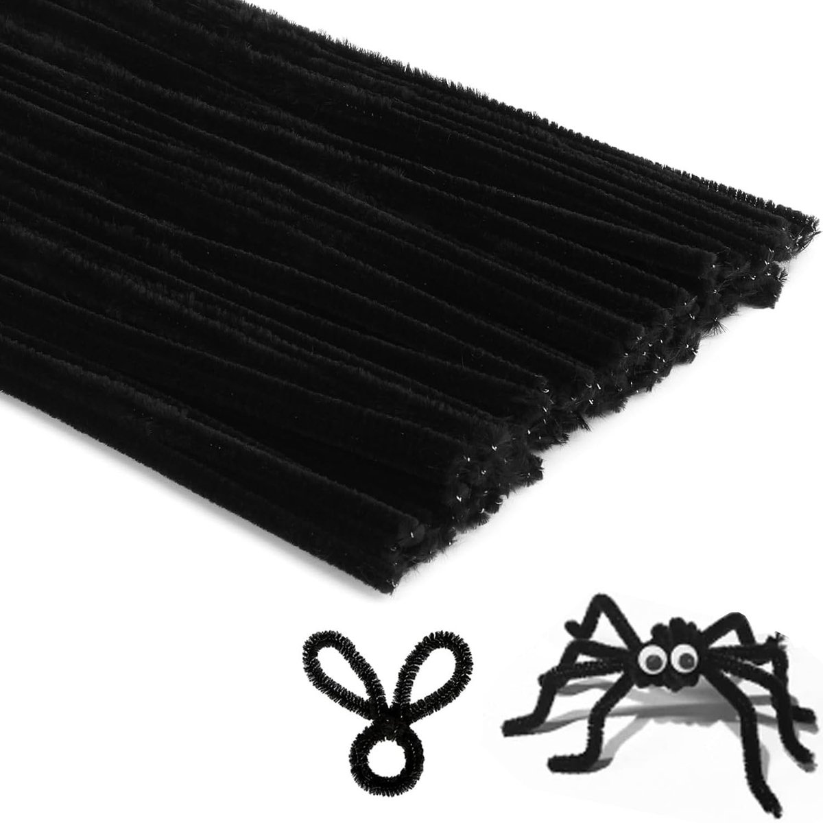 Pijp reinigen 100 stuks - zwarte chenille borstels - veelzijdig voor knutselen - stimuleert creativiteit - ShopVlot