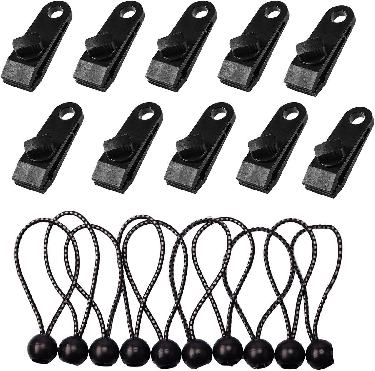 Tentclips Heavy Duty - 10 Stuks met Tensioners - Shark Mouth Design - Perfect voor Camping - ShopVlot