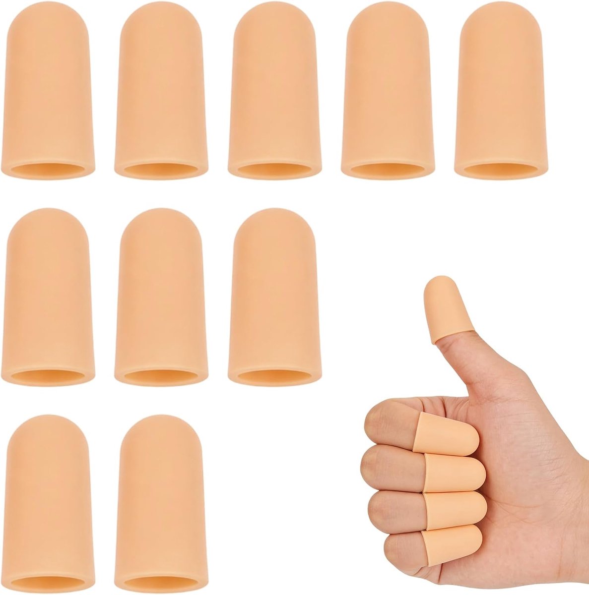 Vingerbescherming 10 stuks - Siliconen vingerlings - Waterdicht - Bescherming voor gebarsten vingers - ShopVlot