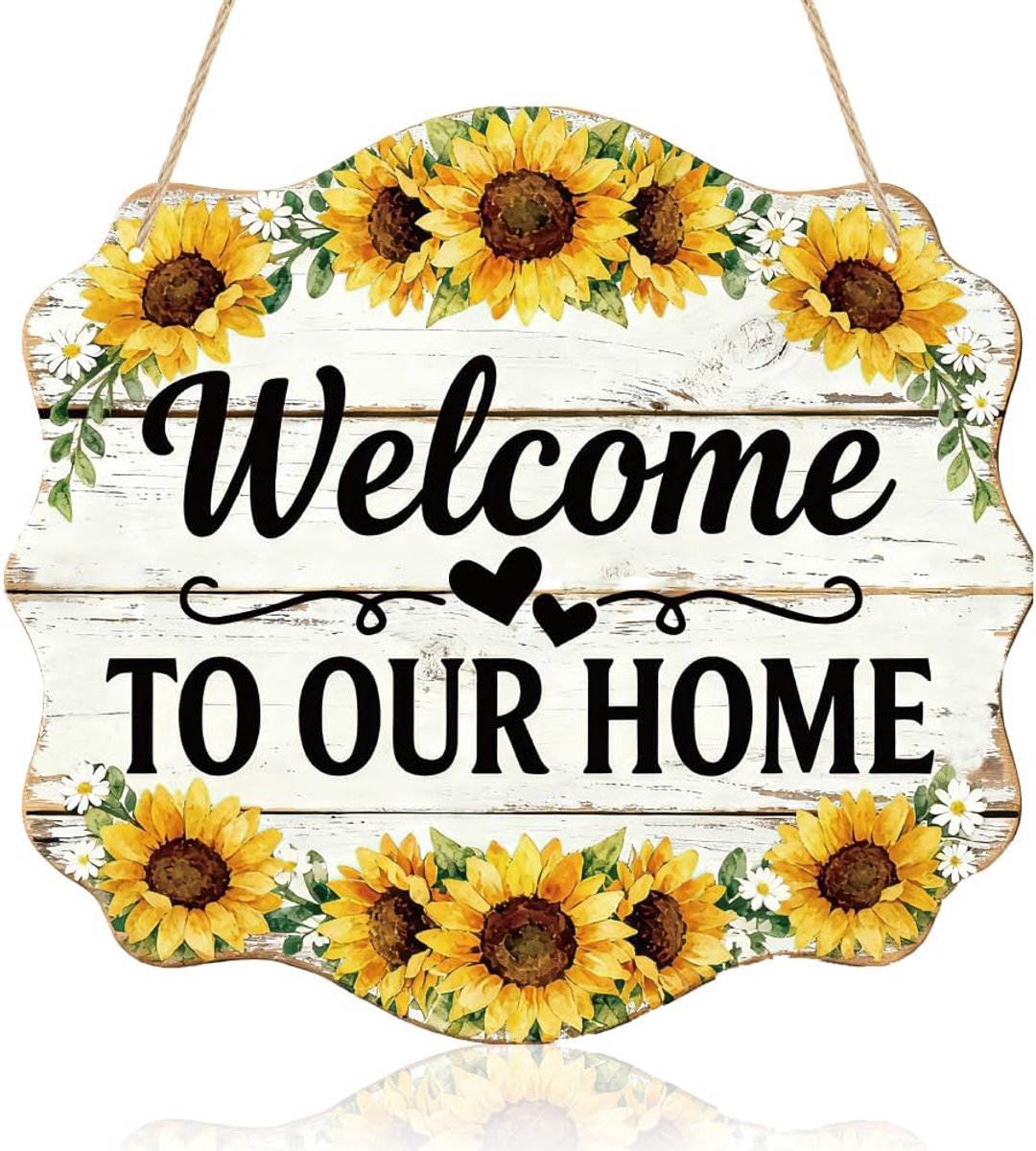 Welkomsbord voor Deur 28x25.5cm - Houten Decoratie - Duurzaam en Herbruikbaar - Perfect voor Huiswarming - ShopVlot