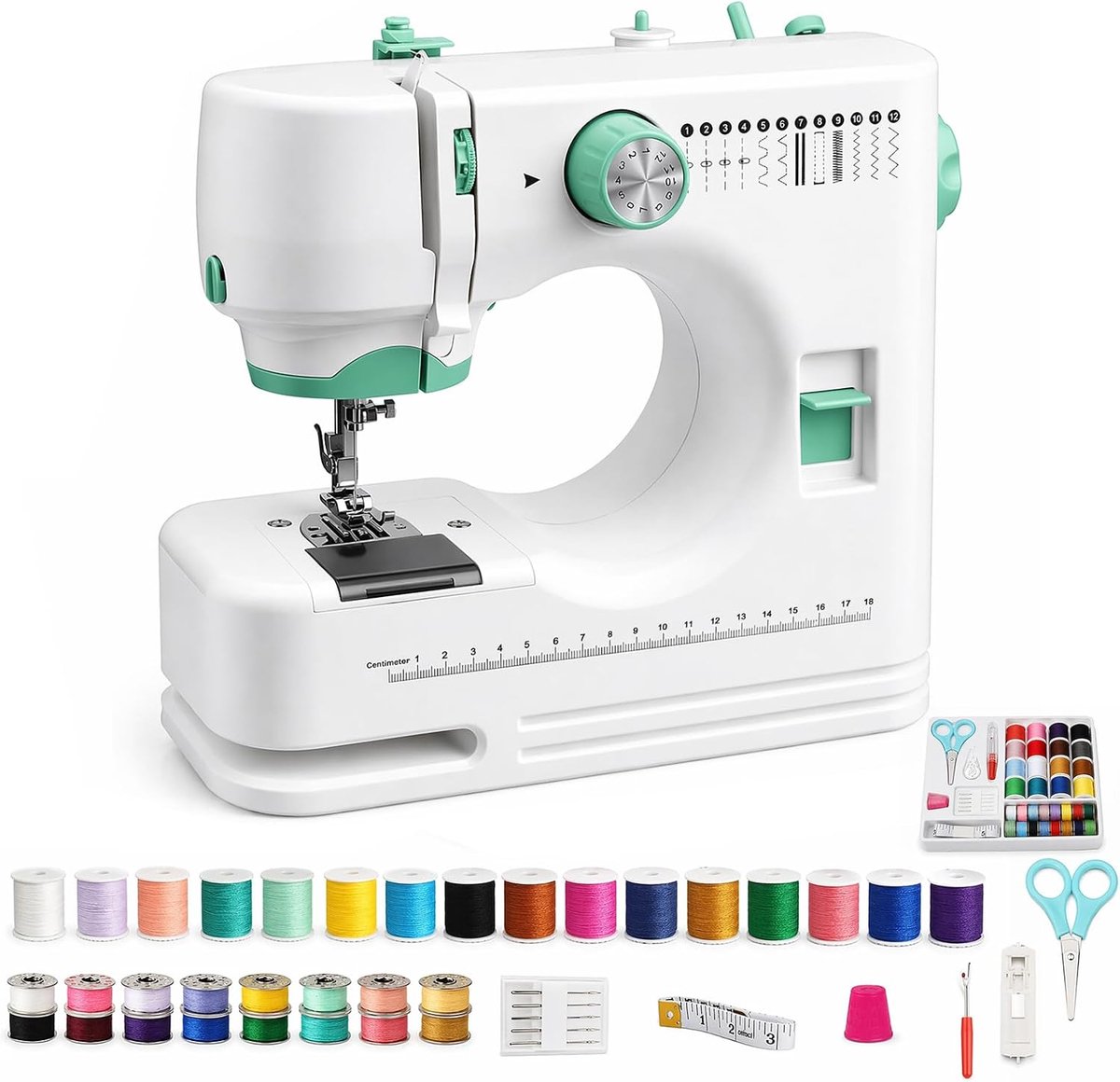 Draagbare naaimachine - mini formaat - 12 naaiprogramma's - ideaal voor snelle reparaties - ShopVlot