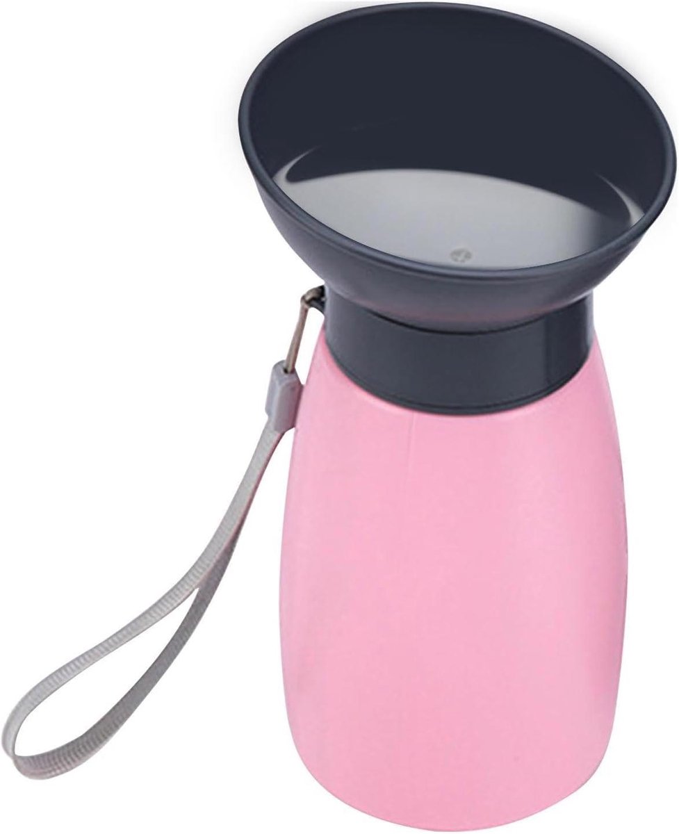 Honden Waterfles - Dieren Drinkfles - Hond Uitlaten - Lekvrije Constructie - 600 ml - Roze