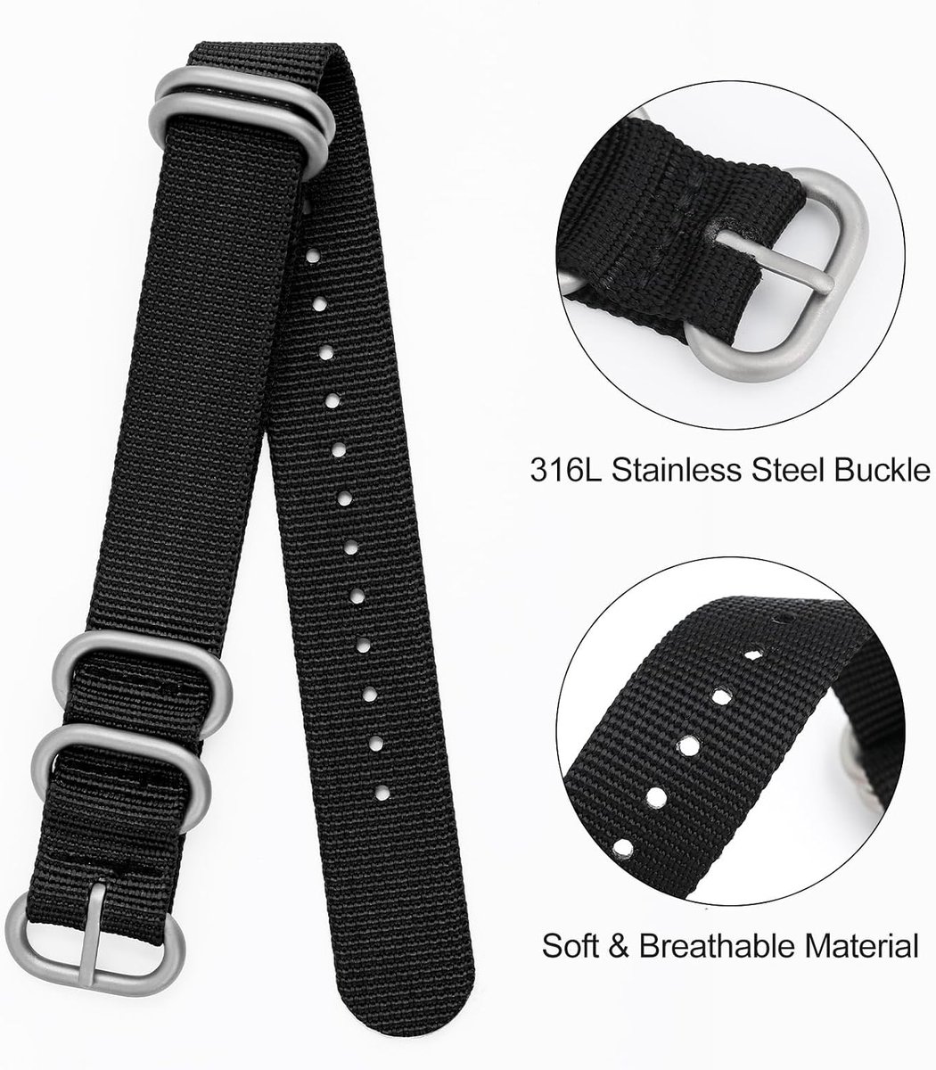 Nylon horlogeband 18mm 20mm 22mm - Canvas vervangingsarmband - 4 kleuren beschikbaar - ShopVlot