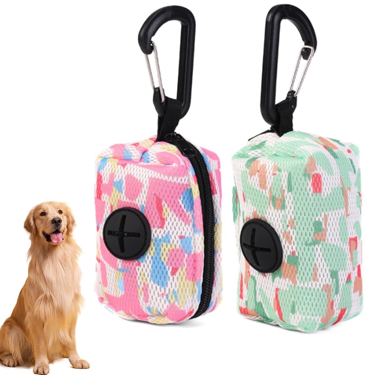 Solidchoice - Set van 2 Hondenpoepzakjes met Carabiner