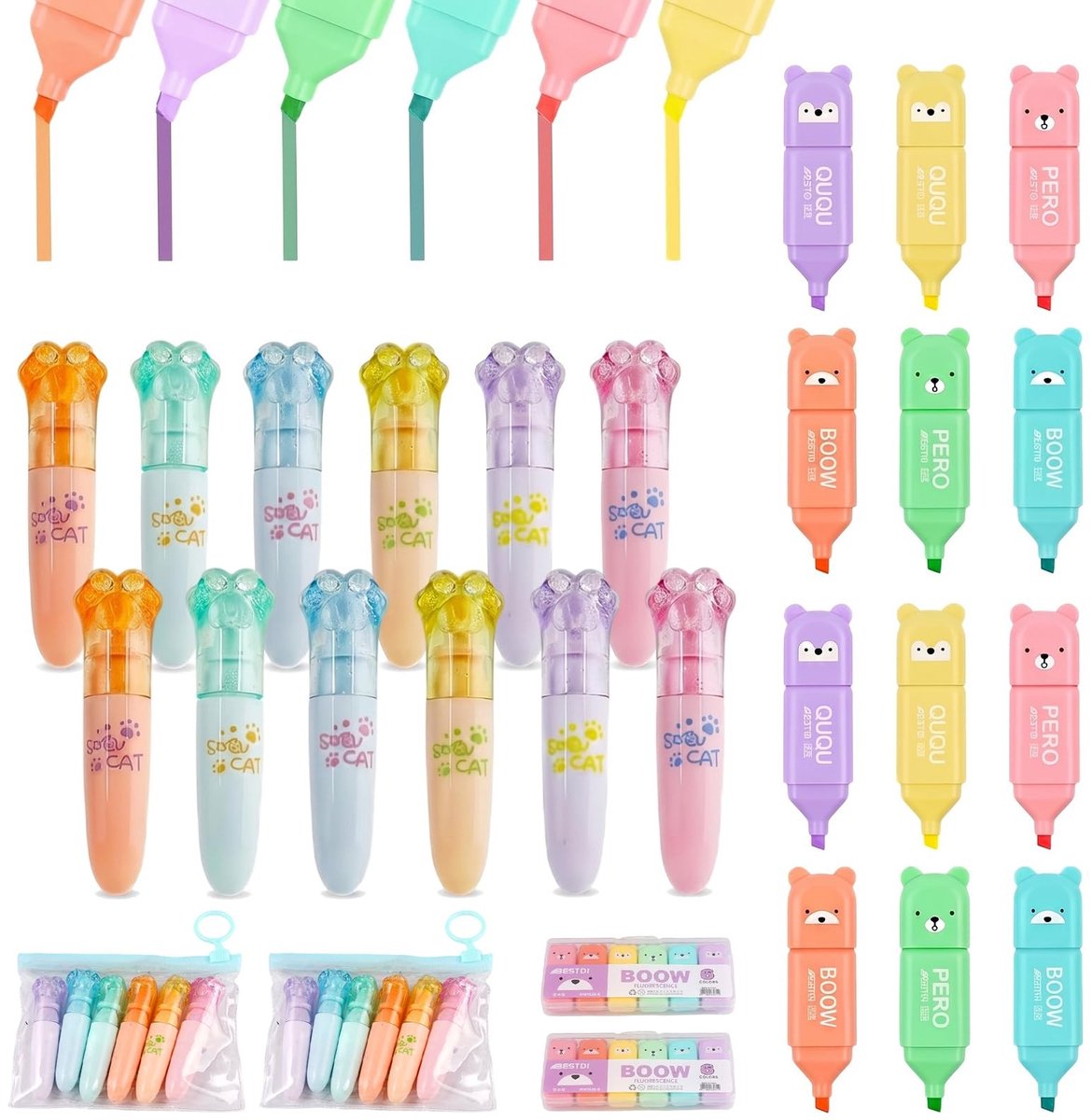Solidchoice - Set van 24 Mini Macaron Highlighters