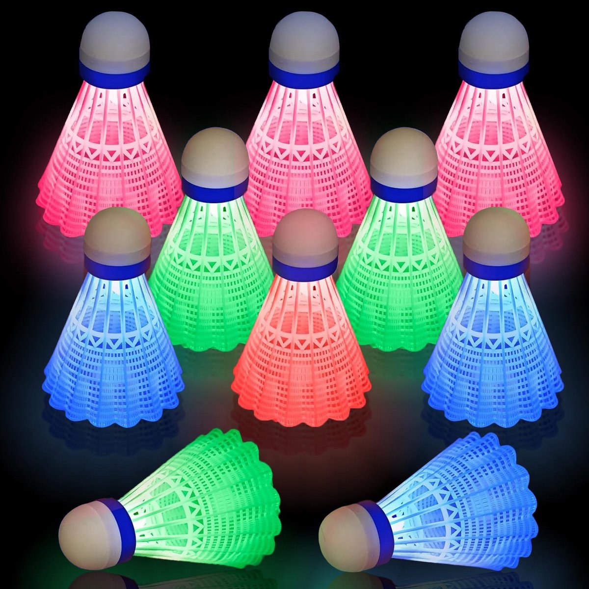 Solidchoice - Set van 10 LED Badminton Shuttle Balls voor Nachtspel