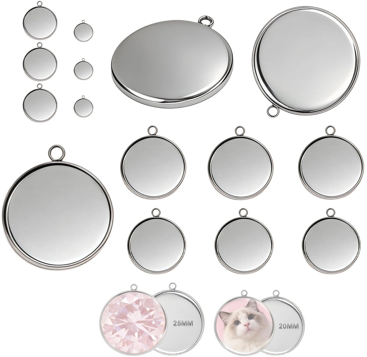 Solidchoice - Set van 15 Ronde Cabochon Bases voor Sieraden
