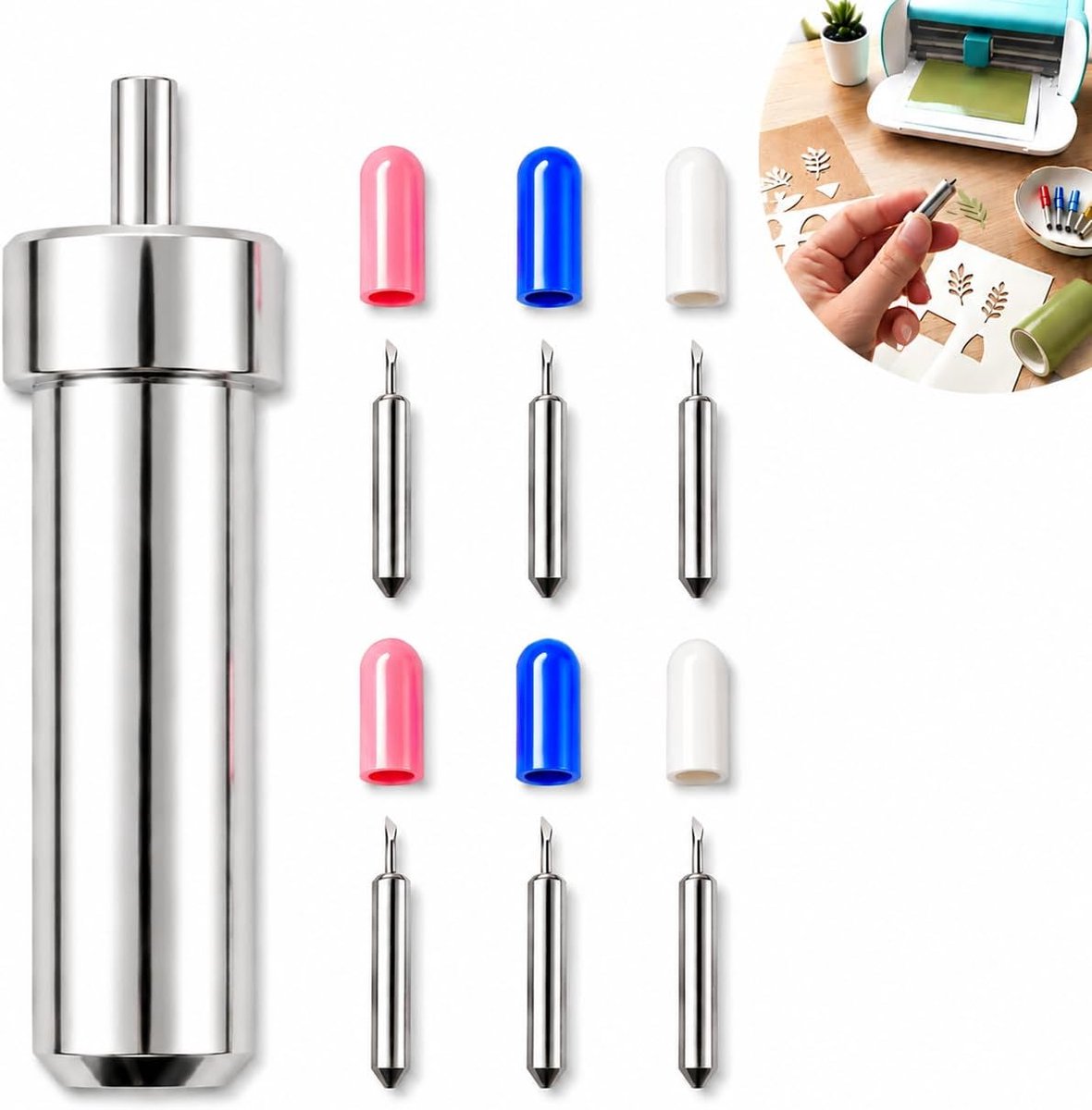 Reservemessen set 6 stuks - snijmessen voor snijplotter - precisie met 30°, 45°, 60° hoeken - ShopVlot