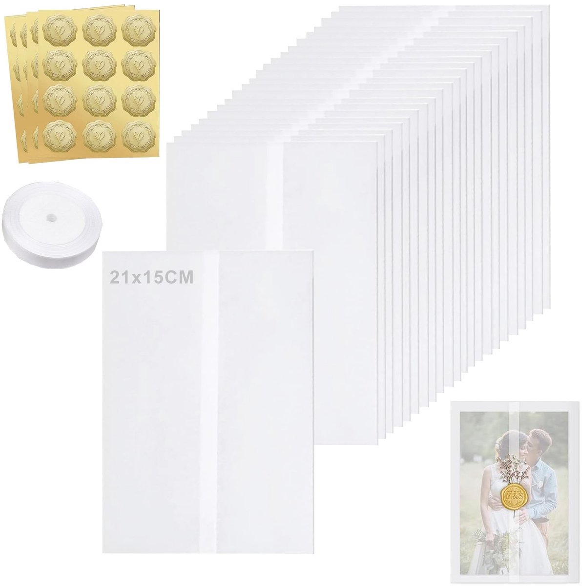 Solidchoice - Set van 40 Perkamentpapier voor Uitnodigingen