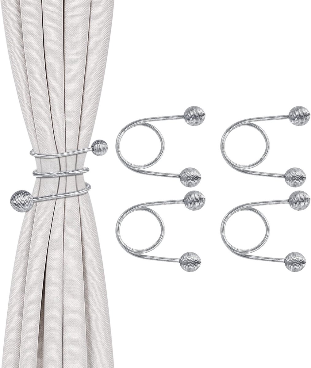 Solidchoice - Set van 4 Gordijnstrikkers met Baldecoratie