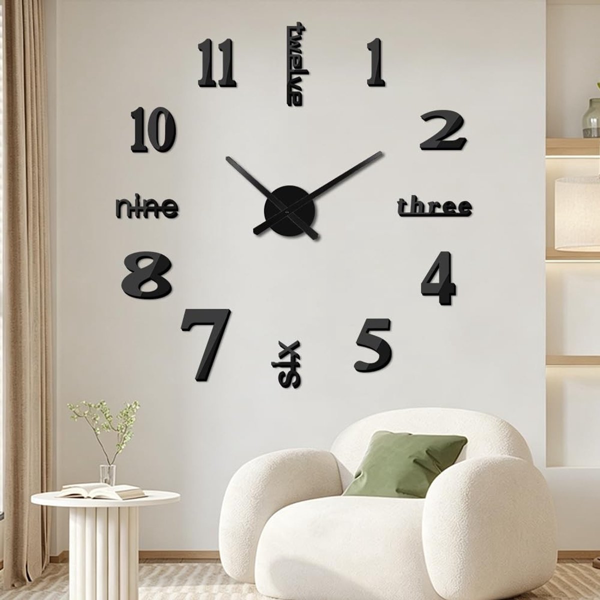Solidchoice - 3D DIY Wandklok met Romeinse Cijfers voor Moderne Interieurs