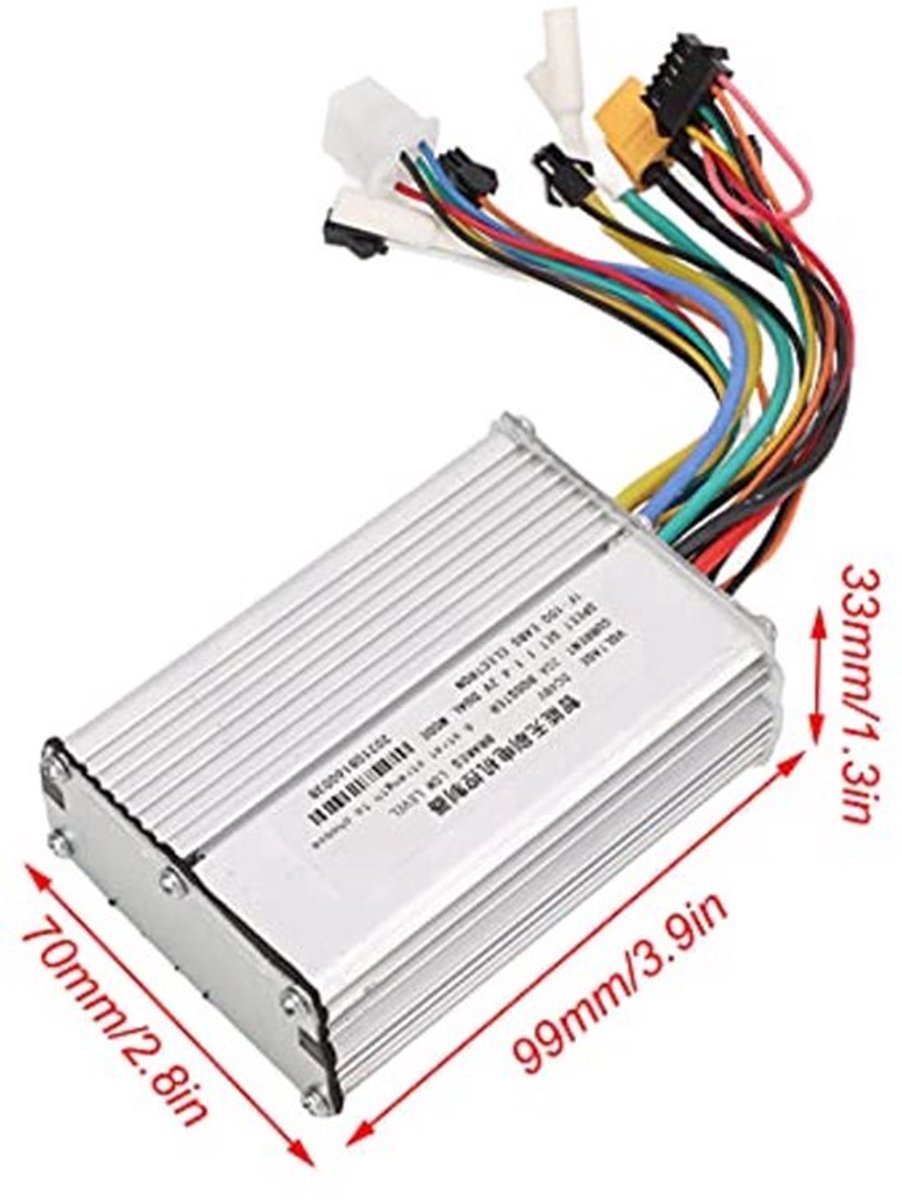 Elektrische Scooter -controller Intelligente Borstelloze Motorcontroller 48V 20a Grooves Ontwerp Stage Snelheid Richtingsverandering 2 Wieltype