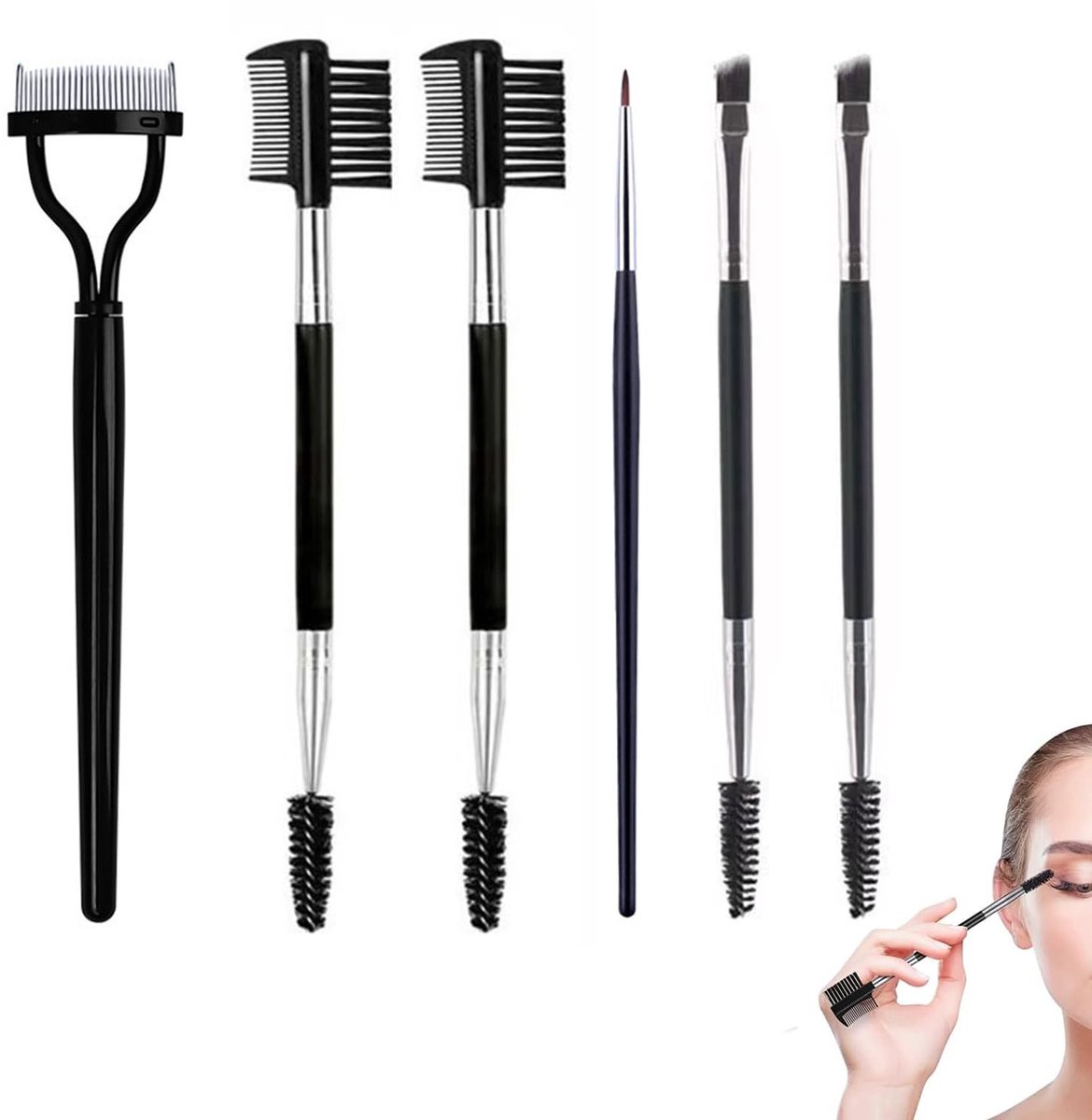Solidchoice - Set van 6 Professionele Wimperkrullers en Borstels