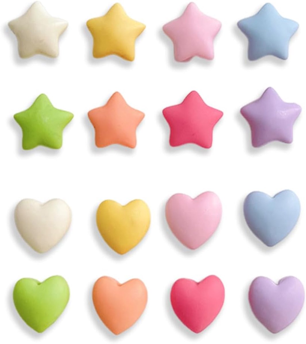 Koelkastmagneten hartvorm 20 stuks - kleurrijk pastel - decoratief - vrolijke sfeer voor thuis - ShopVlot